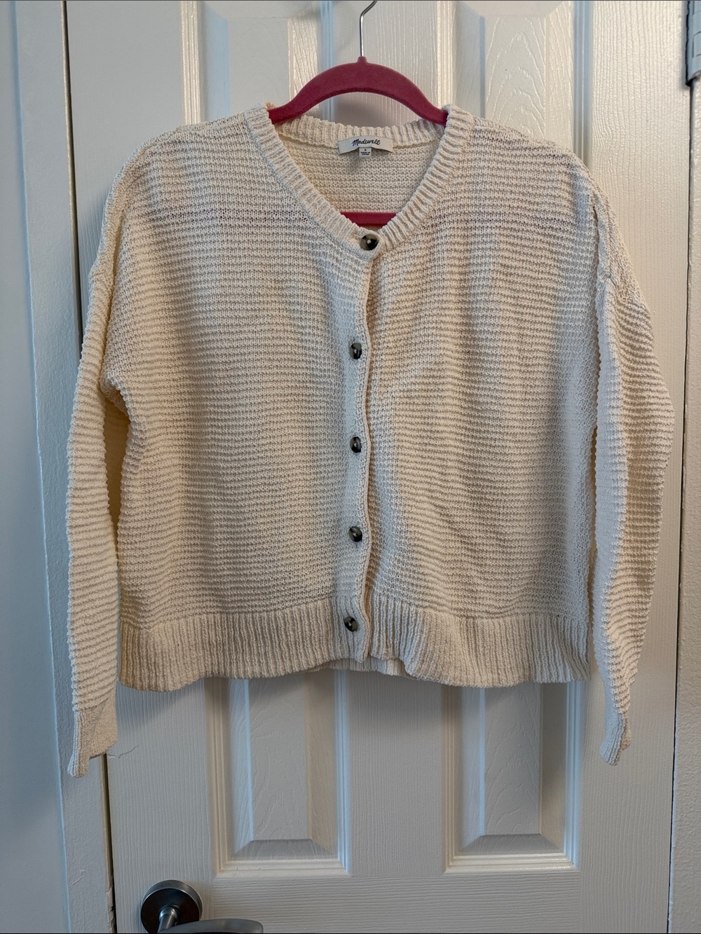 Madewell Cream Knit Button-Up Women's Sweater Cardigan